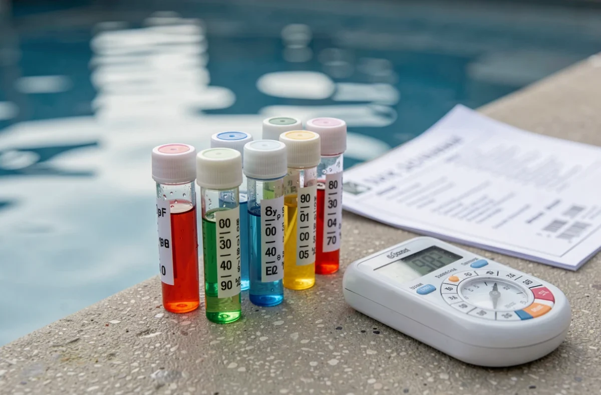 Kit de test de l'eau de piscine pour contrôler le pH et le chlore en période estivale